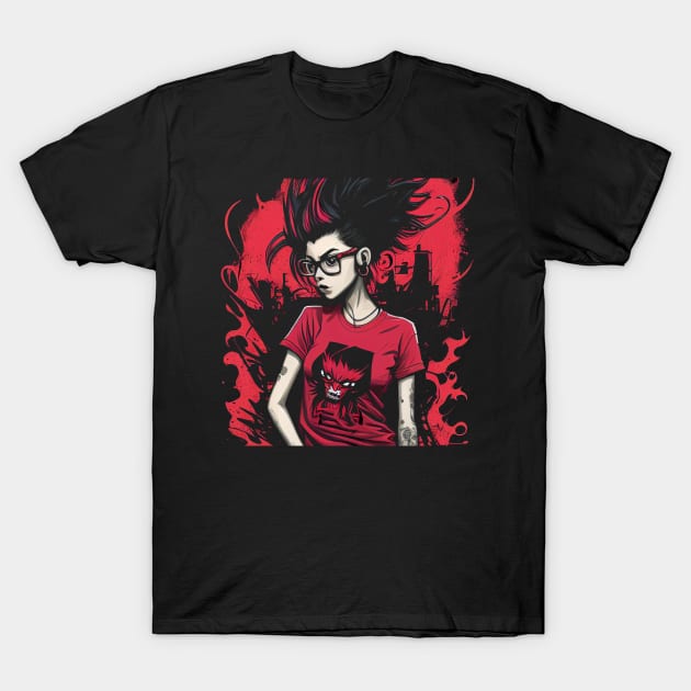 Strawberry Demon Girl Punkstar T-Shirt by CC_Art4Life